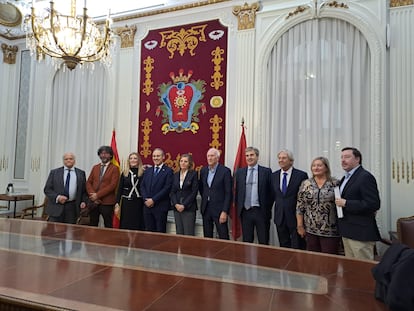 Los ponentes del encuentro 'Justicia interina: reformas, perspectivas futuras y aval europeo' el 22 de noviembre en el Ilustre Colegio de Abogados de Madrid