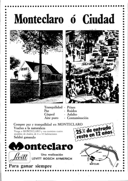 Publicidad de la urbanización Monteclaro en el diario 'ABC' en 1974.