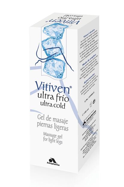 Gel de masaje para las piernas de Vitiven formulado con extractos de plantas, que aporta un efecto frío muy agradable y descongestionante. Ideal para piernas con problemas circulatorios o cansadas. Cuesta 8,65 euros.