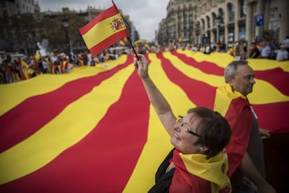 Manifestació del 12 d'octubre a Barcelona.