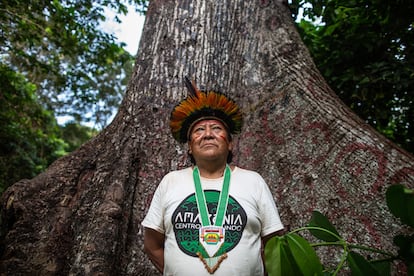 Davi Kopenawa Yanomami no encontro de Lideranças Yanomami e Ye'kuana, realizado entre 20 e 23 de novembro de 2019 na Comunidade Watoriki, na Terra Indígena Yanomami.