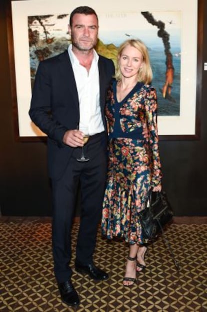 Naomi Watts y Liev Schreiber en la subasta Turtle Ball.