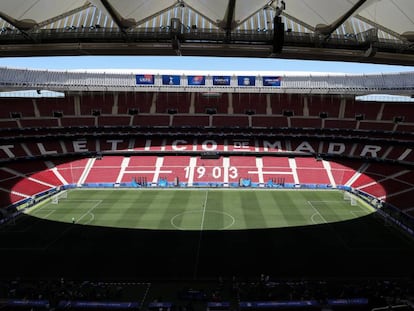 O estádio Wanda Metropolitano, em Madri, sede da final da Champions.