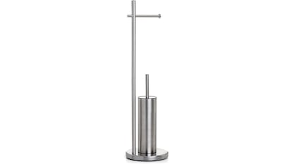 Toilet brush and toilet paper holder.