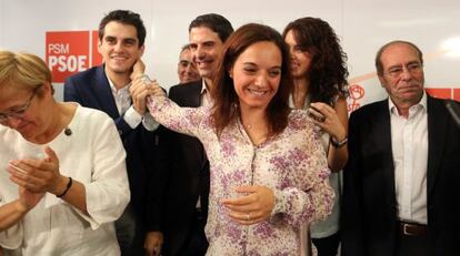 La nueva secretaria general se ha rodeado de los alcaldes de Fuenlabrada, Alcalá de Henares y Móstoles.