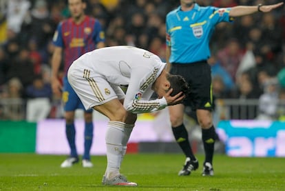 Cristiano, después de desperdiciar una ocasión de gol.