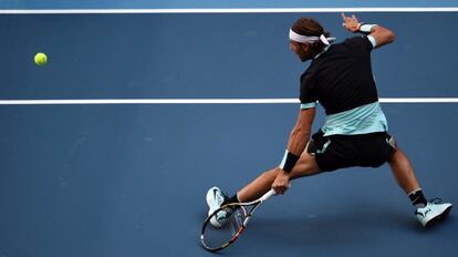 Nadal, durante el partido contra Sock.