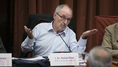 El Síndic de Greuges, Rafael Ribó, en el Parlament.