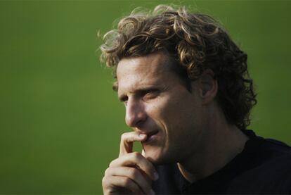 Diego Forlán, durante una entrevista.