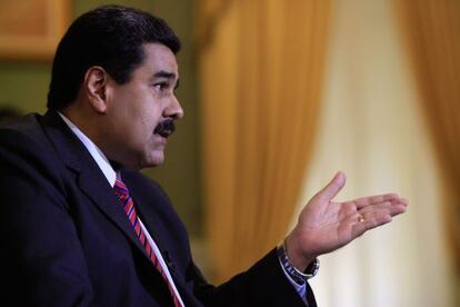 El presidente venezolano, Nicolás Maduro, en el palacio presidencial.