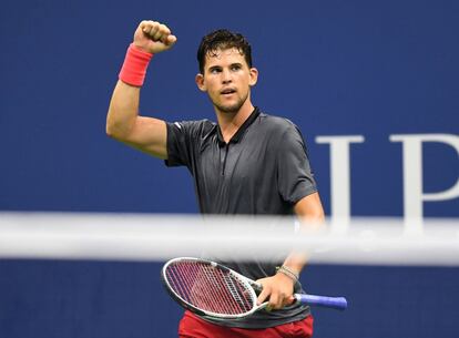 Thiem celebra haber conseguido el cuarto set del partido. 