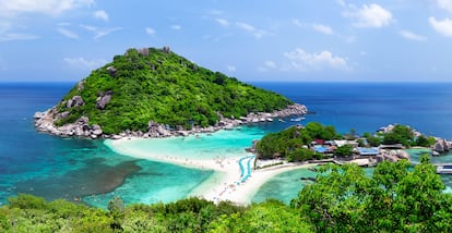 El punto más alto de Koh Nang Yuan, en la provincia tailandesa de Surat Thani.