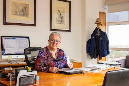 La doctora Patricia Dolores Dávila Aranda, aspirante por la rectoría de la UNAM, en su oficina en la Torre de Rectoría en Ciudad Universitara el 19 de octubre del 2023.