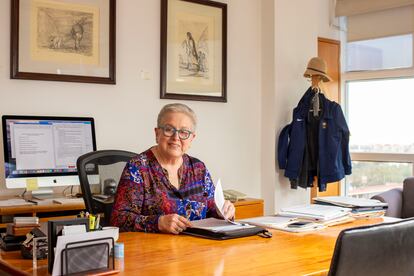 La doctora Patricia Dolores Dávila Aranda, aspirante por la rectoría de la UNAM, en su oficina en la Torre de Rectoría en Ciudad Universitara el 19 de octubre del 2023.