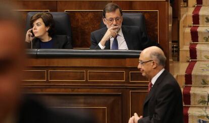 El ministro de Hacienda, Cristóbal Montoro, en el Congreso de los Diputados.