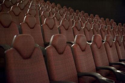 Una sala de cine vacía de Filmax en la Fira 2 de Barcelona.