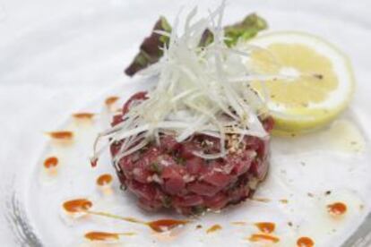 Tartar de atún rojo de almadraba al estilo asiático.