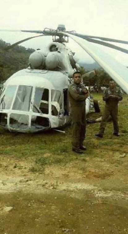 El helicóptero accidentado.