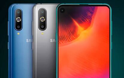 El aspecto del nuevo Samsung Galaxy A9 Pro con su cámara de fotos dentro de la pantalla