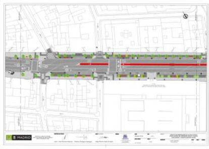 Plan para la reforma del tramo superior de la calle de Atocha.
