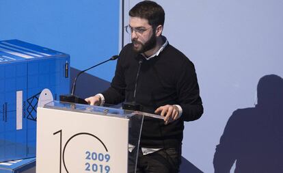 Rafael Rodríguez Villalobos tras recibir el Premio Princesa de Girona de las artes y las letras 2019.