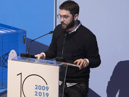 Rafael Rodríguez Villalobos tras recibir el Premio Princesa de Girona de las artes y las letras 2019.