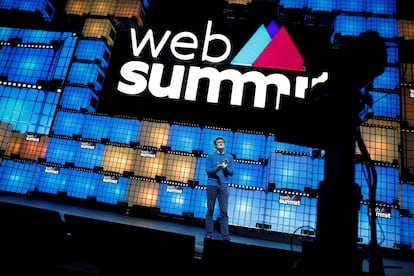 Paddy Cosgrave, durante la clausura de la Web Summit de Lisboa en noviembre de 2019.