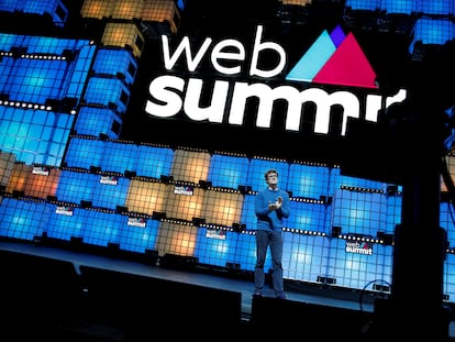Paddy Cosgrave, durante la clausura de la Web Summit de Lisboa en noviembre de 2019.