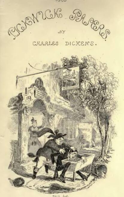 Portada de la primera edició de 'Pickwick', obra del dibuixant Phiz.