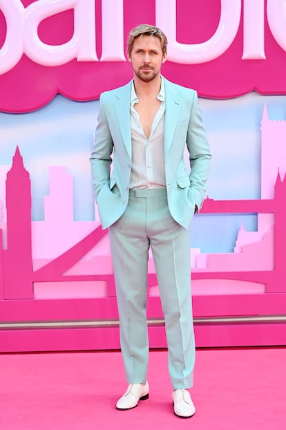 Ryan Gosling, en el estreno europeo de Barbie, el mes 1 de julio, en Londres.
