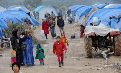 Un campo de refugiados sirios en la frontera de Turquía.