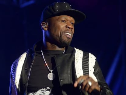 El rapero 50 Cent durante su actuaci&oacute;n en la fiesta de los Games Music Festival del Poble Espanyol.