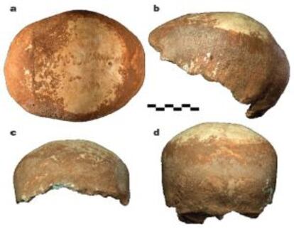 El cráneo humano de hace 55.000 años hallado en la cueva de Manot (Israel)