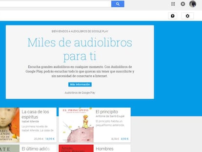 Nueva secci&oacute;n de audiolibros de Google.