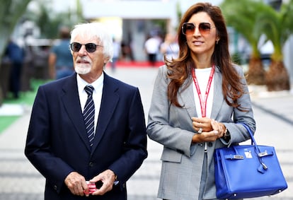 Bernie Ecclestone y su esposa Fabiana en Sochi, Rusia, en septiembre de 2019.