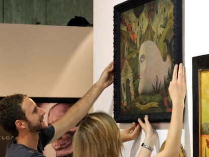 Iñigo Martínez y Leticia Martínez, ayer en Iguapop Gallery.