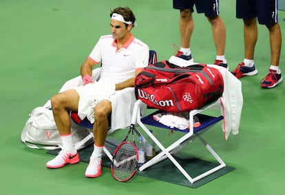 Federer al finalizar el partido