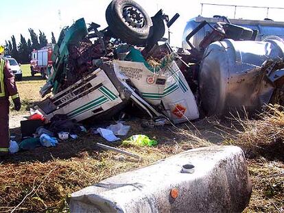 Accidente de un camión en Vila-seca
