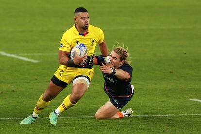 Jason Tomane, en un duelo del Europeo de Rugby ante Holanda.