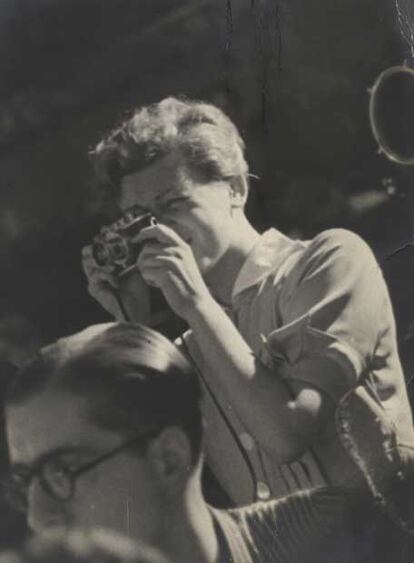 Gerda Taro en el frente de Guadalajara, en julio de 1937.