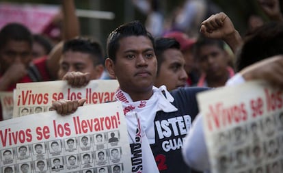 A protest for the victims in Mexico City in 2014.