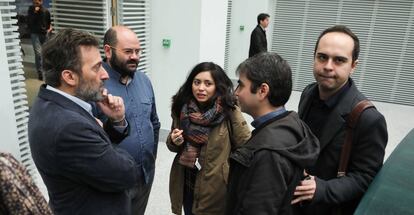 Ediles de Ahora Madrid, entre ellos Rommy Arce y Pablo Carmona, de Ganemos. 