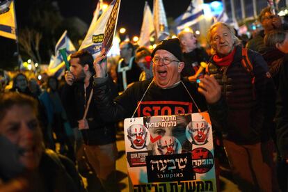 Families of the Israeli hostages in Gaza protest in Tel Aviv.