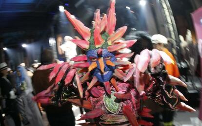 Un participante en el baile de Carnaval del Círculo de Bellas Artes en 2013.