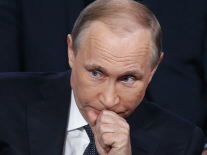 Putin, durante el foro de medios en San Petesrburgo.