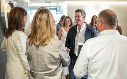 El presidente del PP, Alberto Núñez Feijóo, durante la última reunión del comité de dirección del PP.