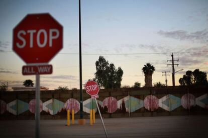 Frontera de M&eacute;xico con Estados Unidos en Calexico, California.