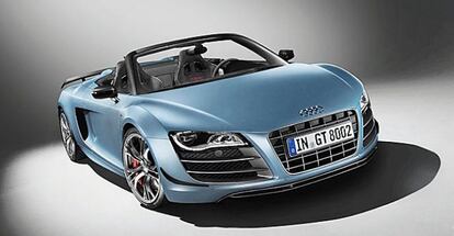 El frontal del R8 GT Spyder muestra todo su carácter deportivo.