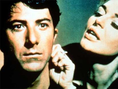 Dustin Hoffman y Anne Bancroft, en una imagen de <i>El graduado</i>.