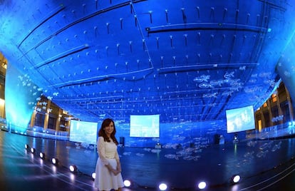 Cristina Fernández inaugura o Centro Cultural Néstor Kirchner, em 21 de maio de 2015.